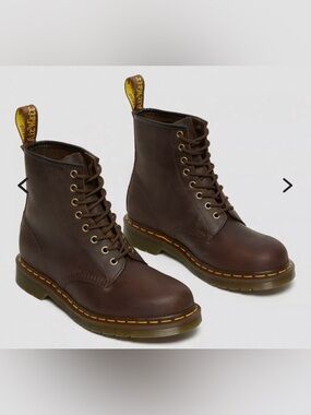 Dr. Martens Brown Leather 8-Eye Lace-Up Boots